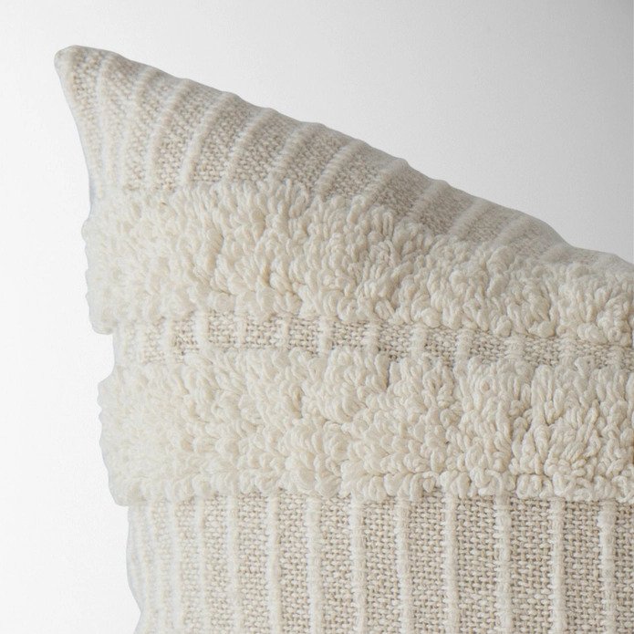 Oatmeal Tufted Farmhouse Pillow Cover 18" x 18"