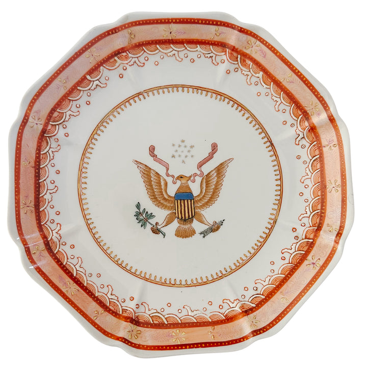 Octagonal Armorial United States Coat of Arms Crest Plate