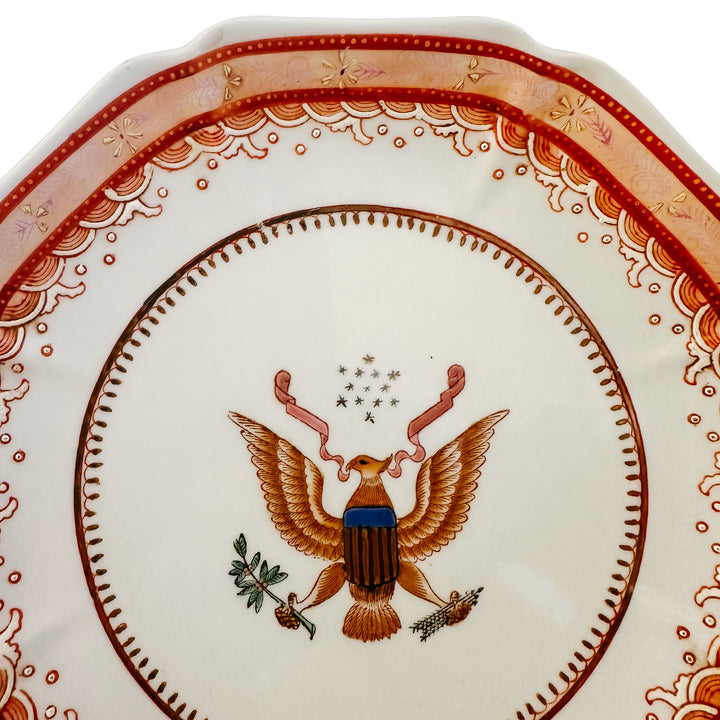Octagonal Armorial United States Coat of Arms Crest Plate