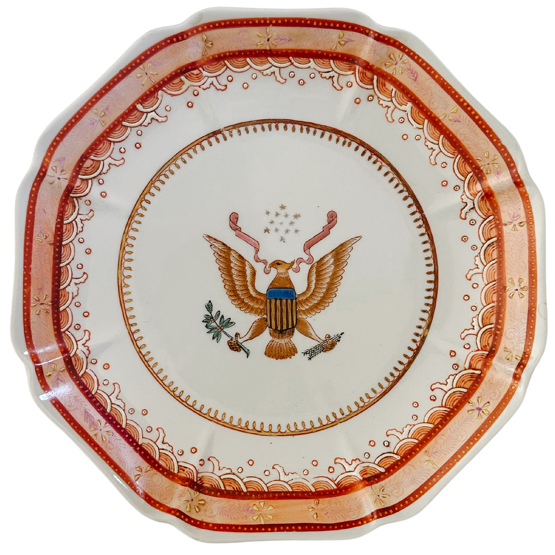 Octagonal Armorial United States Coat of Arms Crest Plate