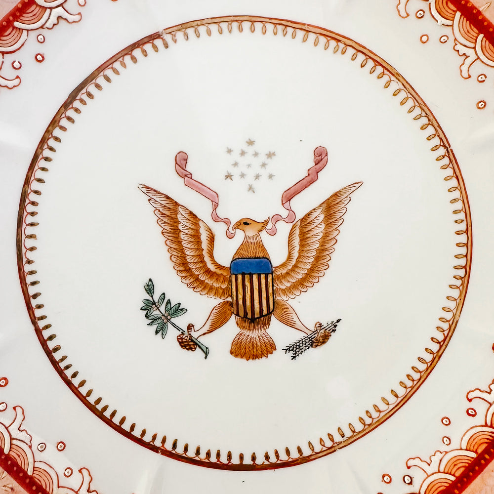 Octagonal Armorial United States Coat of Arms Crest Plate