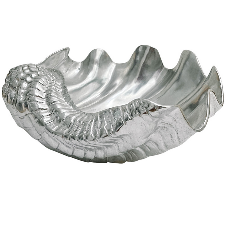 Vintage Oversized Arthur Court Aluminum Clam Shell Bowl