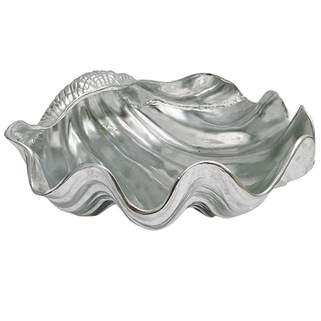 1980 Oversized Arthur Court Aluminum Clam Shell Bowl