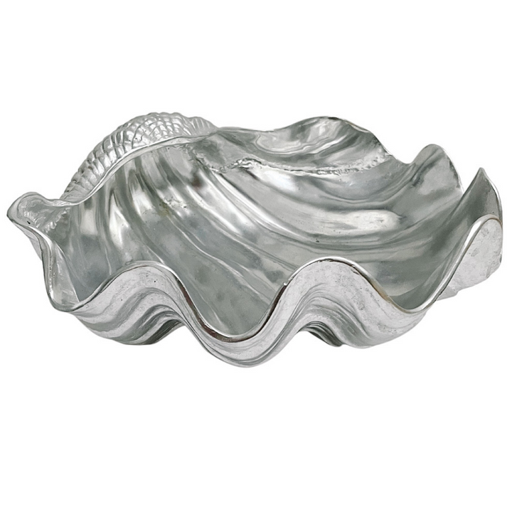 1980 Oversized Arthur Court Aluminum Clam Shell Bowl