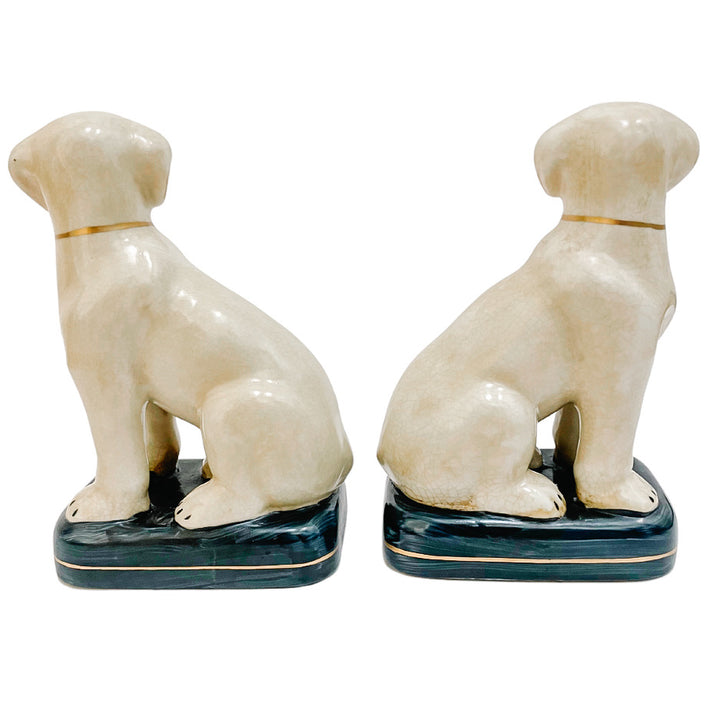 Pair Of Staffordshire Style Labrador Dog Figurines