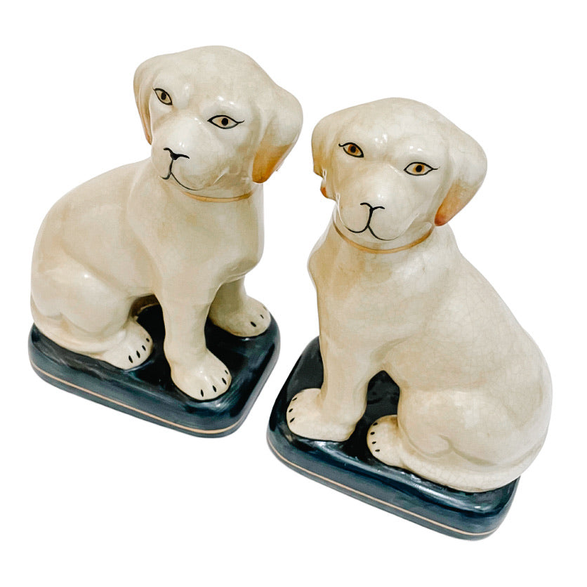 Pair Of Staffordshire Style Labrador Dog Figurines