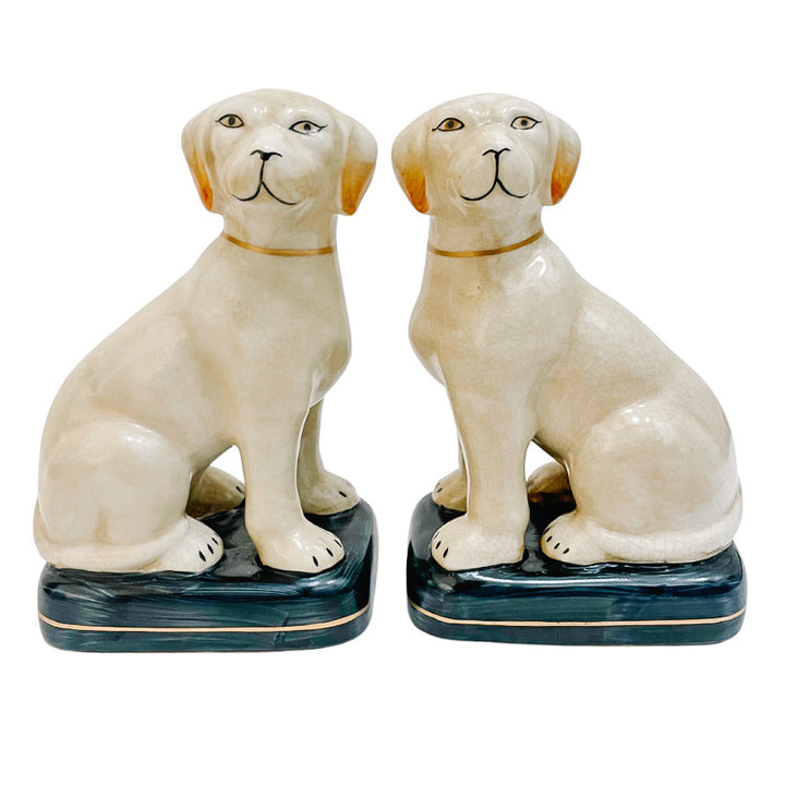 Pair Of Staffordshire Style Labrador Dog Figurines