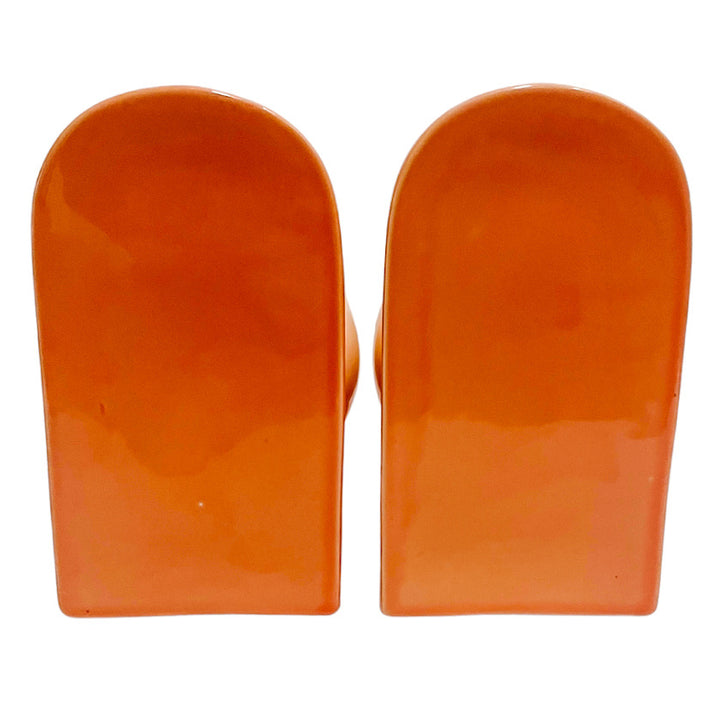 Pair Of Glazed Ceramic Peach Bookends