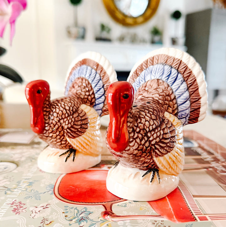Pair Of Vintage Lefton Turkey Salt & Pepper Shakers