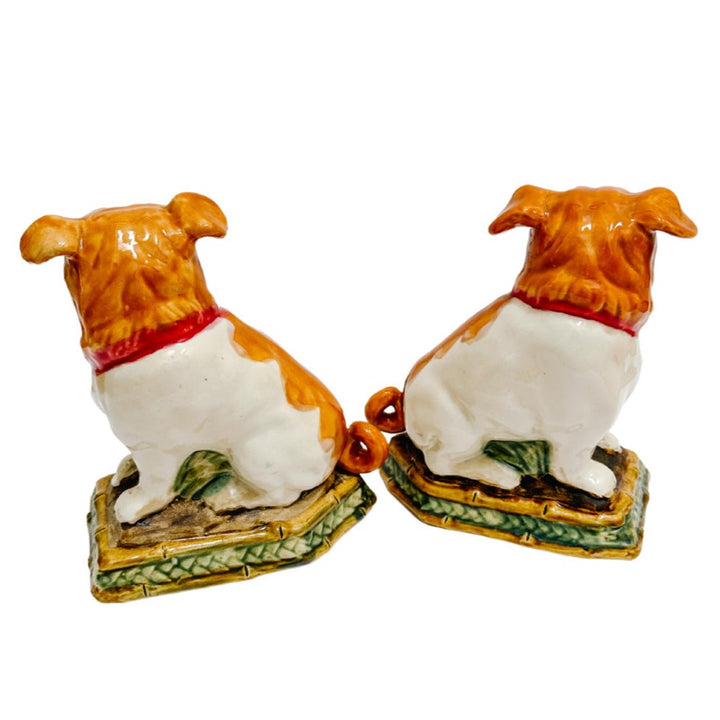 Pair Of Staffordshire Style Mantle Pug Dog Figurines