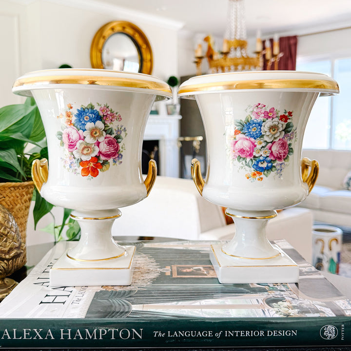 Pair of 1930s Neoclassical Cachepot Urns