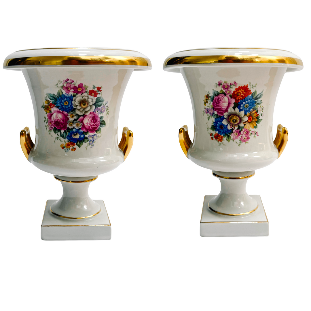 Pair of 1930s Neoclassical Cachepot Urns