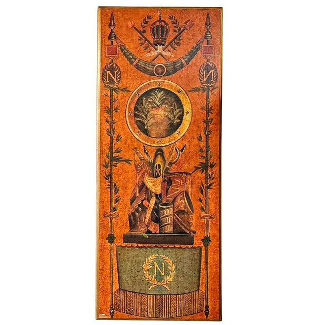Pair of 1980s Neoclassical French Empire Hand-Painted Wall Panels by Jeanne Reed