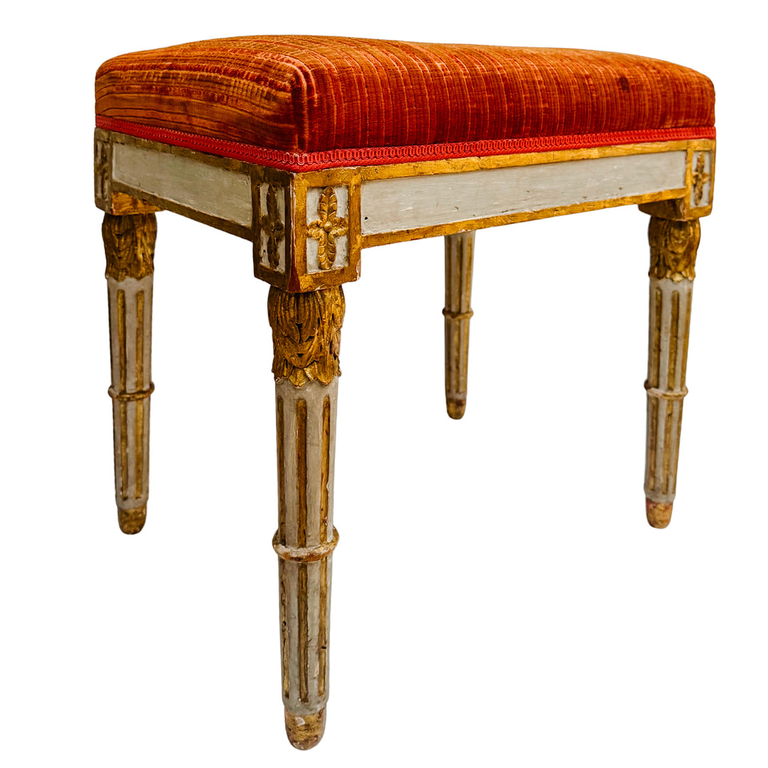 Pair of 19th Century Gustavian Painted & Parcel-Gilt Footstools
