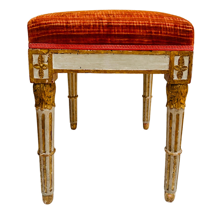 Pair of 19th Century Gustavian Painted & Parcel-Gilt Footstools