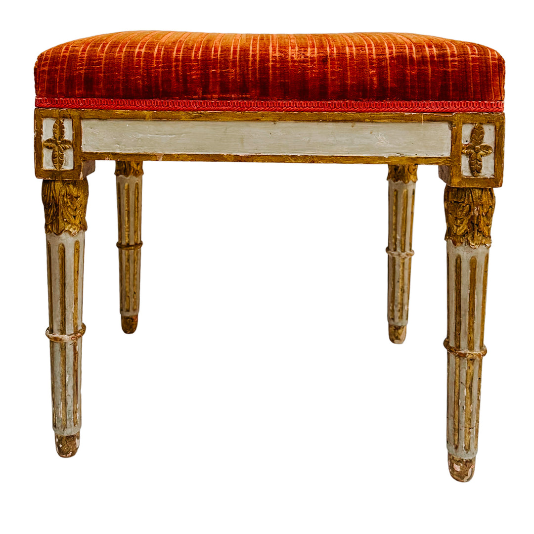Pair of 19th Century Gustavian Painted & Parcel-Gilt Footstools