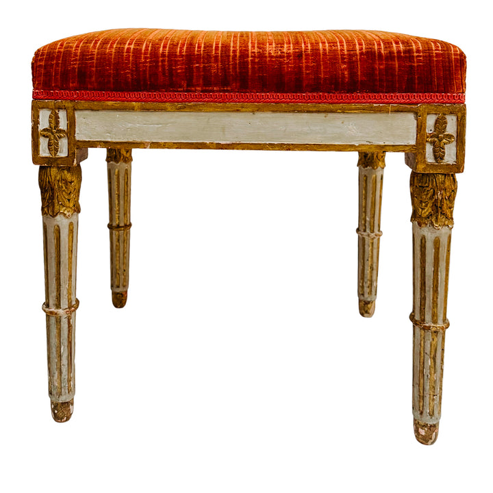 Pair of 19th Century Gustavian Painted & Parcel-Gilt Footstools