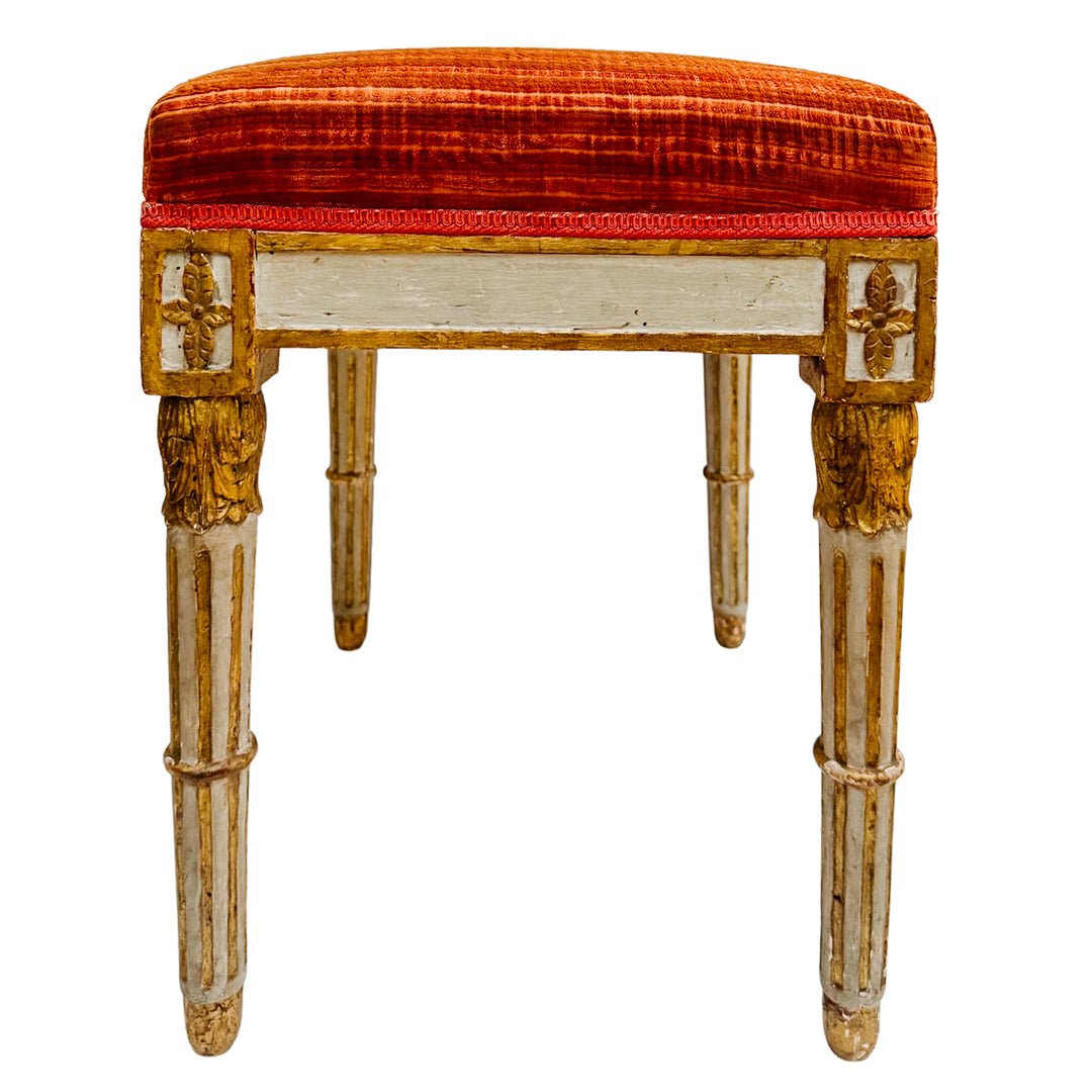 Pair of 19th Century Gustavian Painted & Parcel-Gilt Footstools