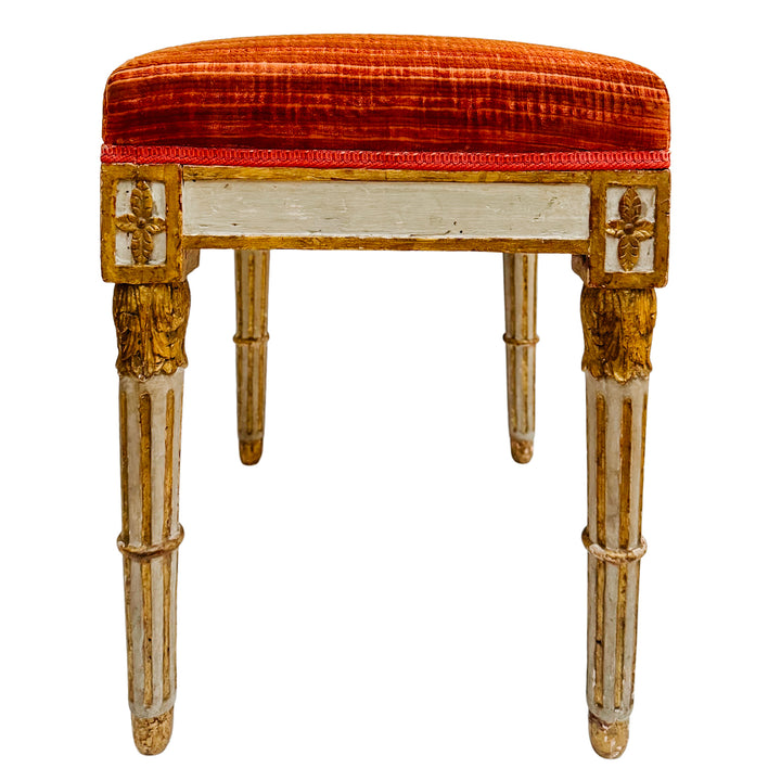 Pair of 19th Century Gustavian Painted & Parcel-Gilt Footstools