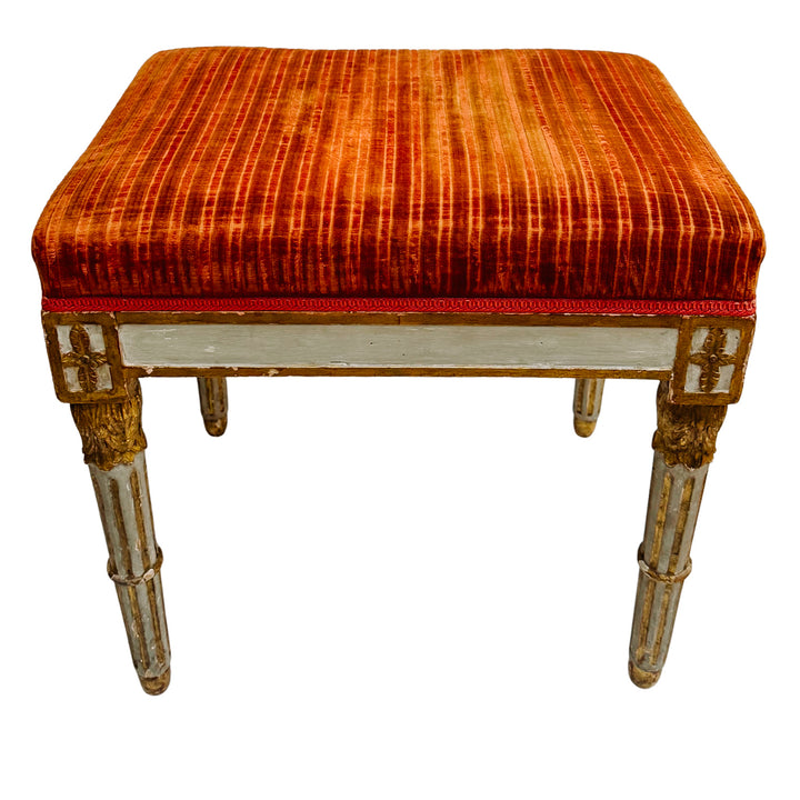 Pair of 19th Century Gustavian Painted & Parcel-Gilt Footstools