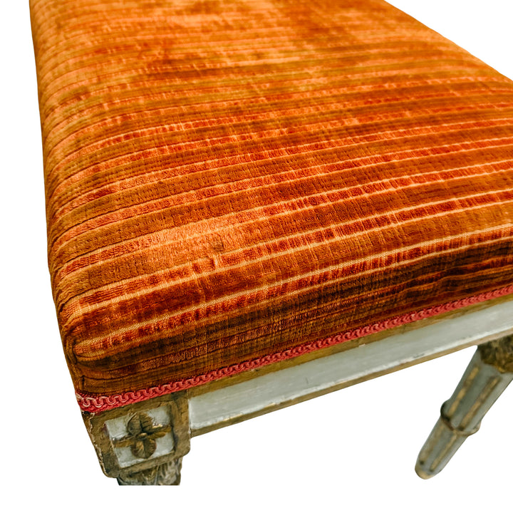 Pair of 19th Century Gustavian Painted & Parcel-Gilt Footstools