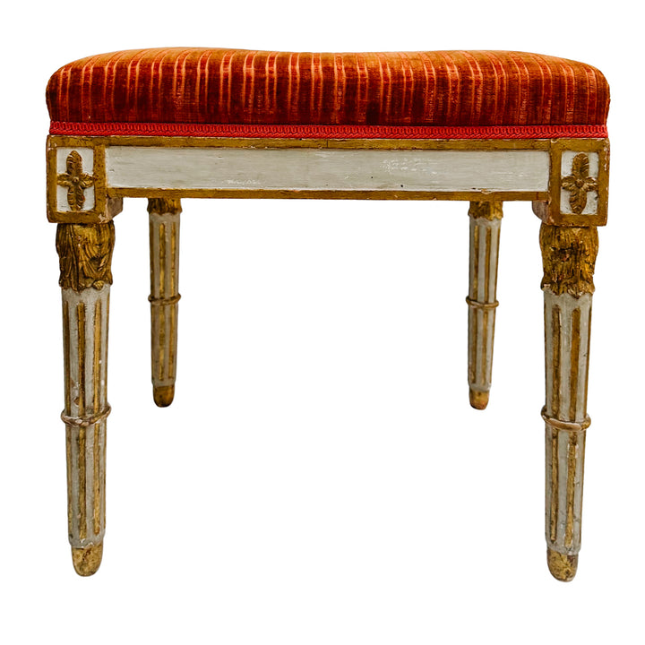 Pair of 19th Century Gustavian Painted & Parcel-Gilt Footstools