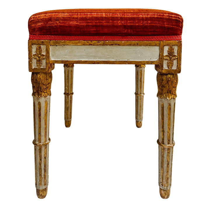 Pair of 19th Century Gustavian Painted & Parcel-Gilt Footstools