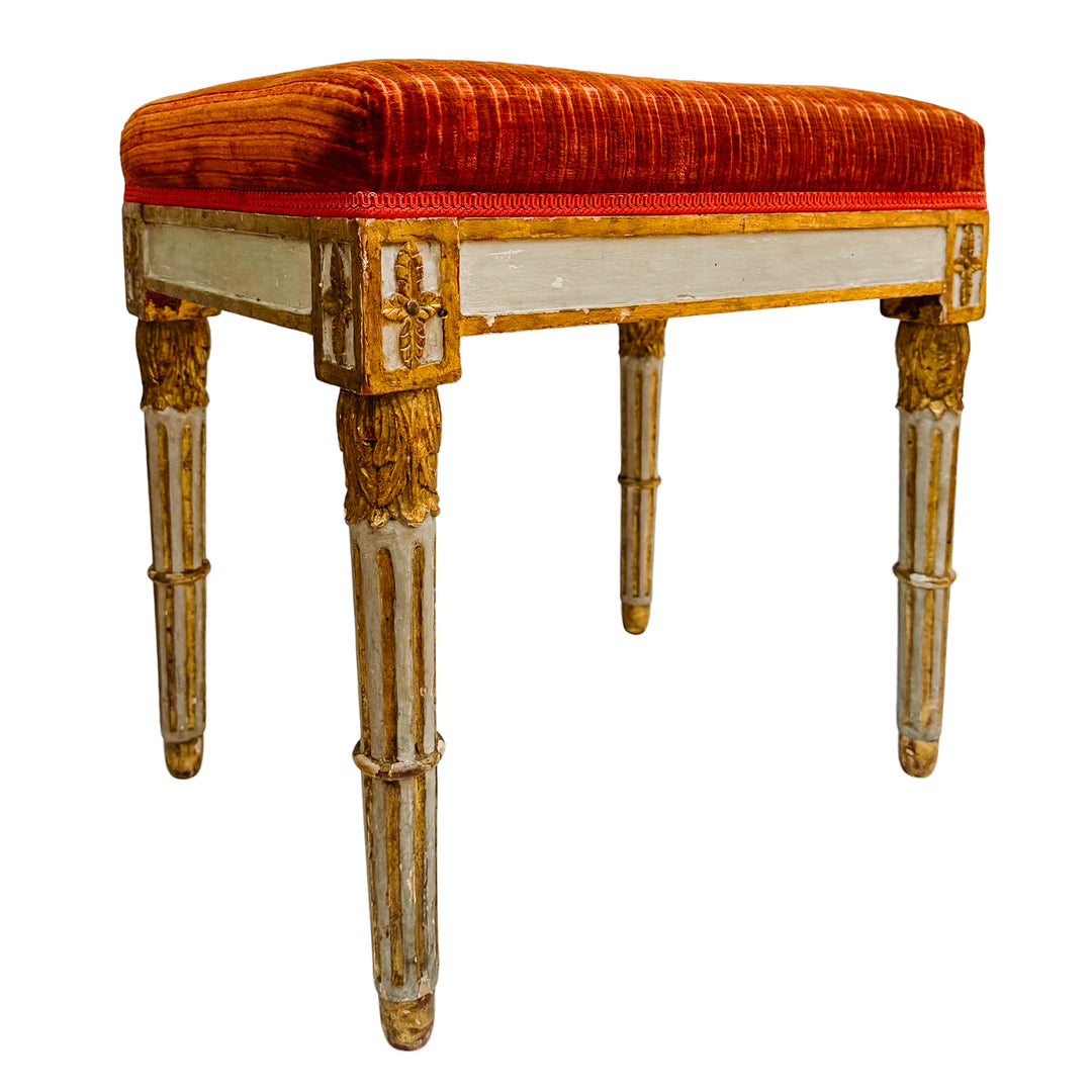 Pair of 19th Century Gustavian Painted & Parcel-Gilt Footstools