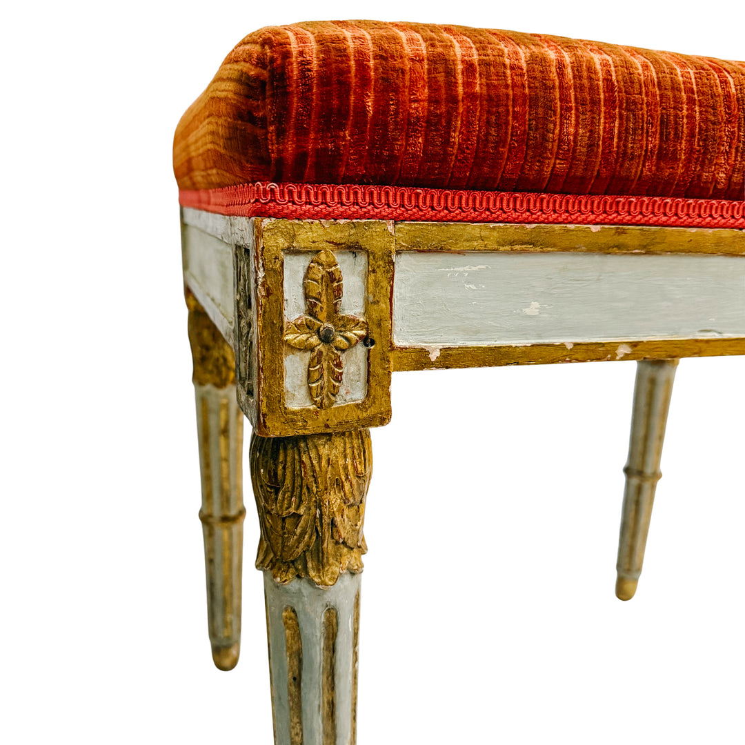Pair of 19th Century Gustavian Painted & Parcel-Gilt Footstools