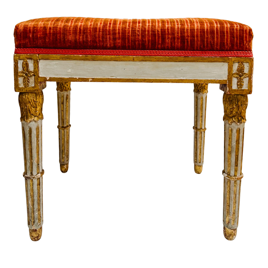 Pair of 19th Century Gustavian Painted & Parcel-Gilt Footstools