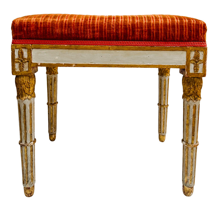Pair of 19th Century Gustavian Painted & Parcel-Gilt Footstools