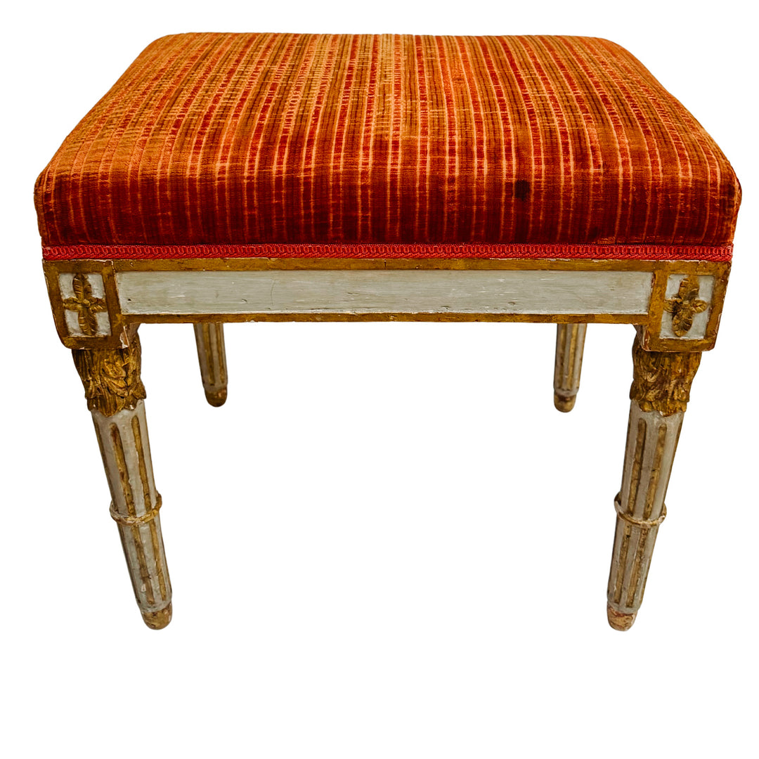 Pair of 19th Century Gustavian Painted & Parcel-Gilt Footstools