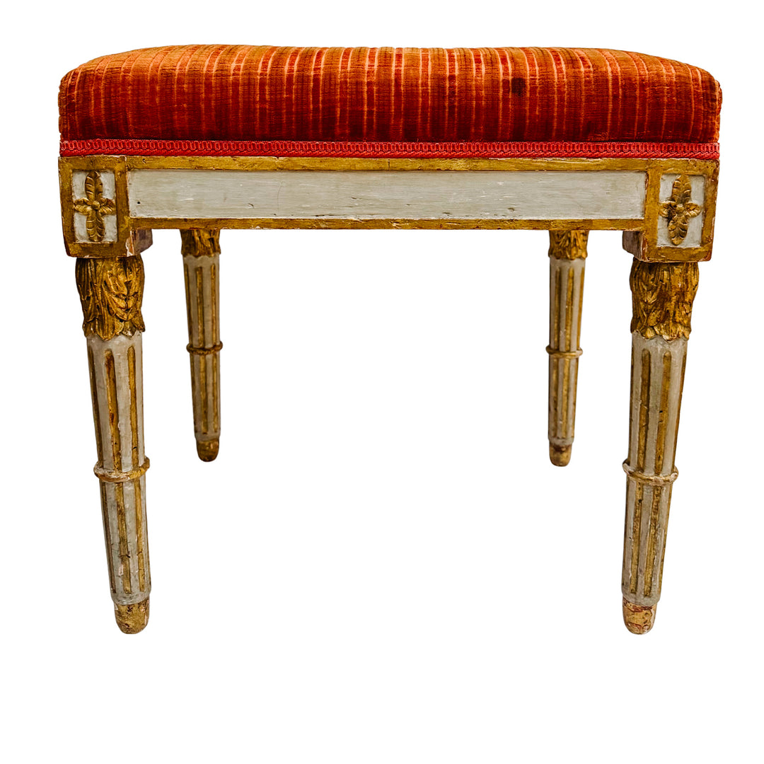 Pair of 19th Century Gustavian Painted & Parcel-Gilt Footstools