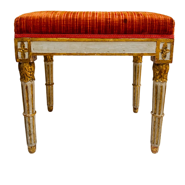 Pair of 19th Century Gustavian Painted & Parcel-Gilt Footstools