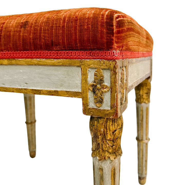 Pair of 19th Century Gustavian Painted & Parcel-Gilt Footstools