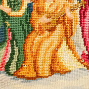 Pair of Petite Angel Needlepoint Christmas Pillows