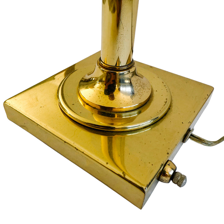 Pair of 1970s Hollywood Regency Style Brass Palm Tree Table Lamps