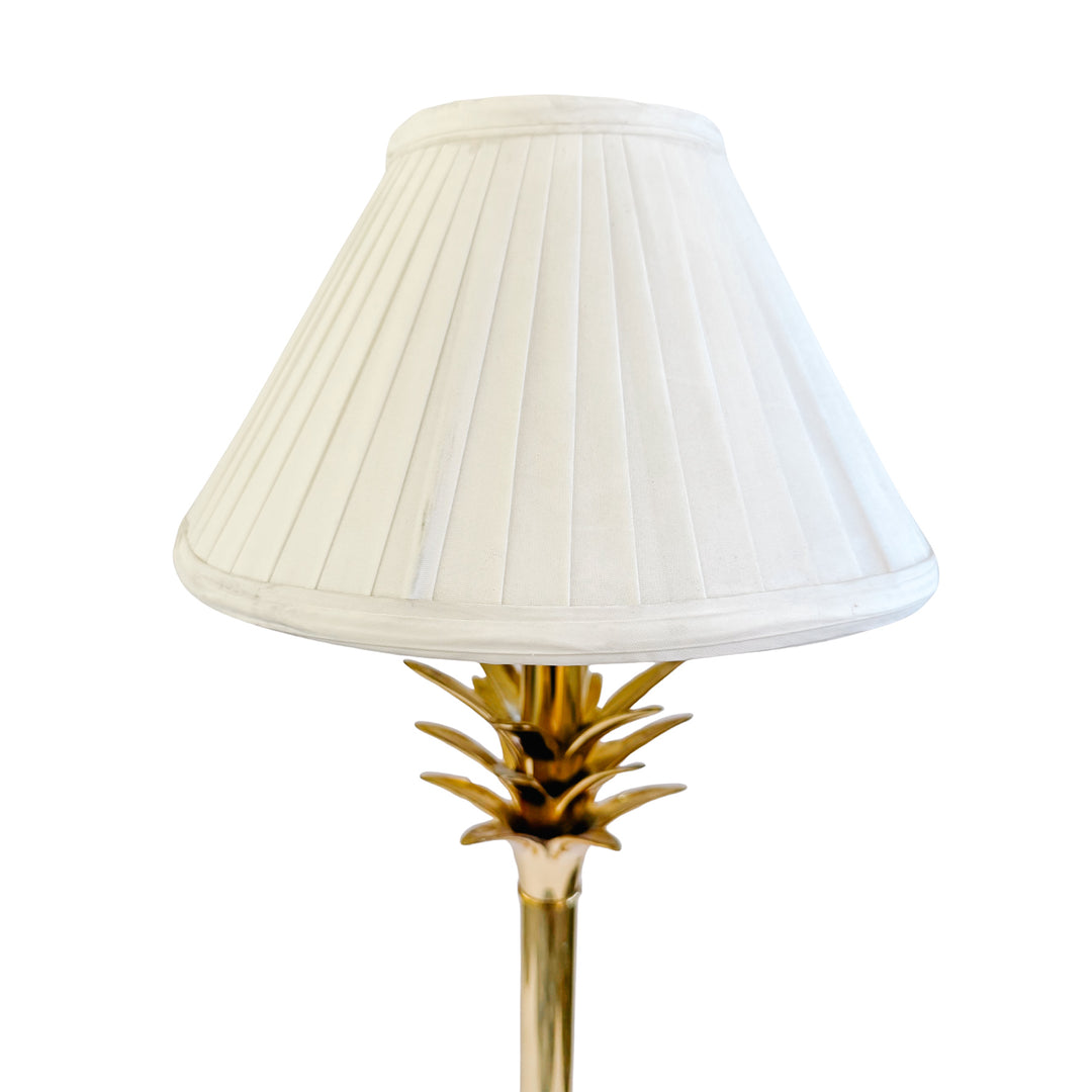 Pair of 1970s Hollywood Regency Style Brass Palm Tree Table Lamps