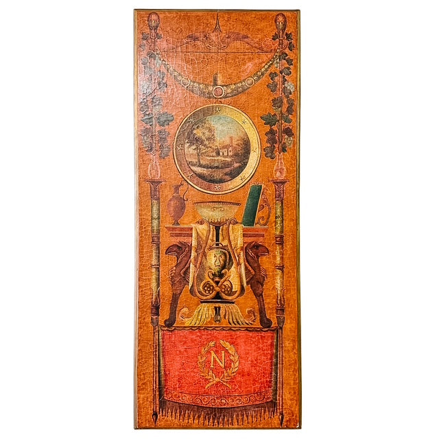 Pair of 1980s Neoclassical French Empire Hand-Painted Wall Panels by Jeanne Reed