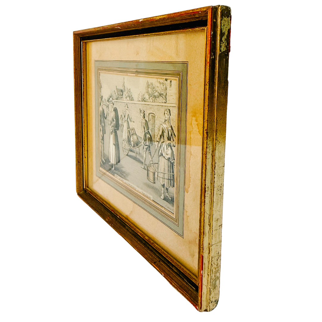 Pair of Antique French "Cris de Paris" Framed Engravings After Nicolas Guérard