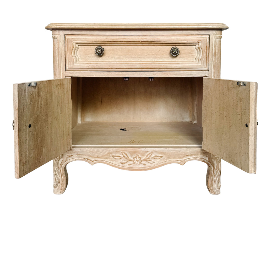 Pair of Drexel French Provincial Cabernet Blanc Nightstands or End Tables