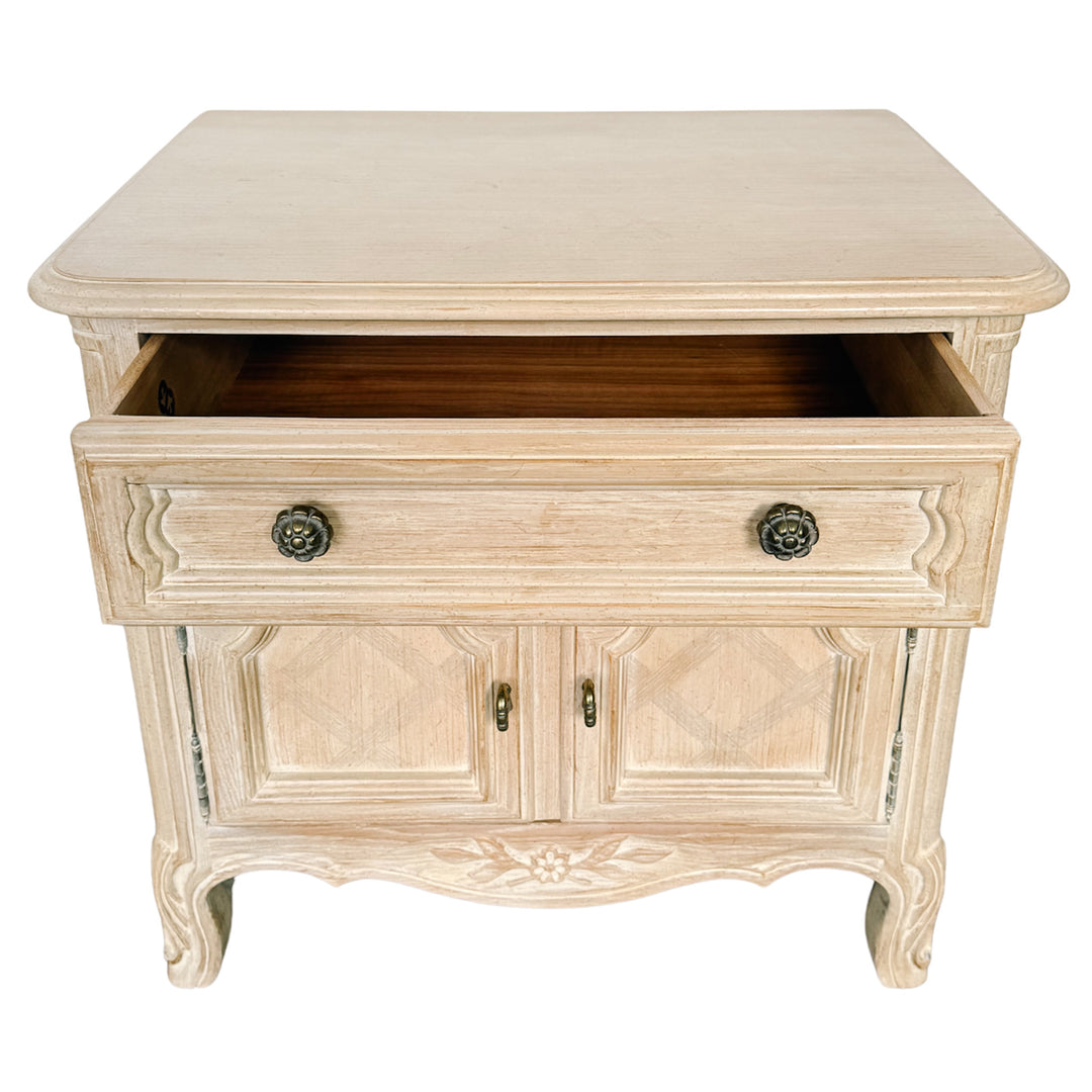 Pair of Drexel French Provincial Cabernet Blanc Nightstands or End Tables