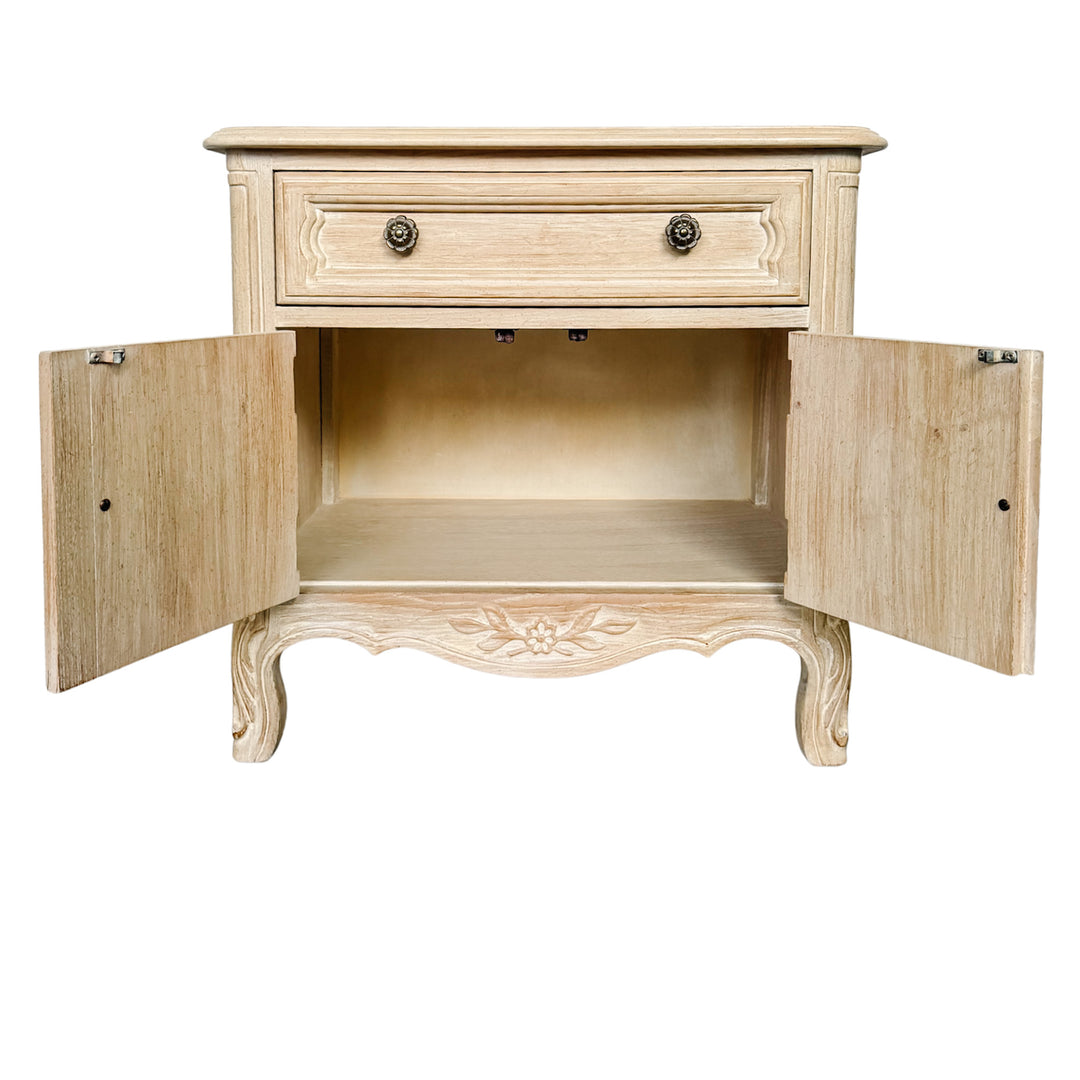 Pair of Drexel French Provincial Cabernet Blanc Nightstands or End Tables