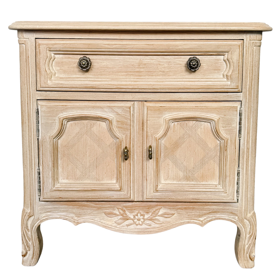 Pair of Drexel French Provincial Cabernet Blanc Nightstands or End Tables