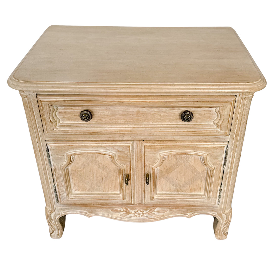 Pair of Drexel French Provincial Cabernet Blanc Nightstands or End Tables