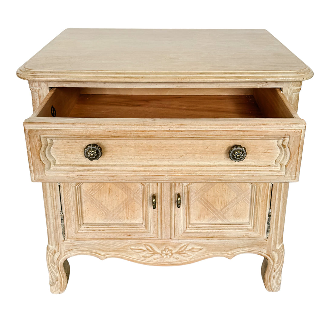 Pair of Drexel French Provincial Cabernet Blanc Nightstands or End Tables