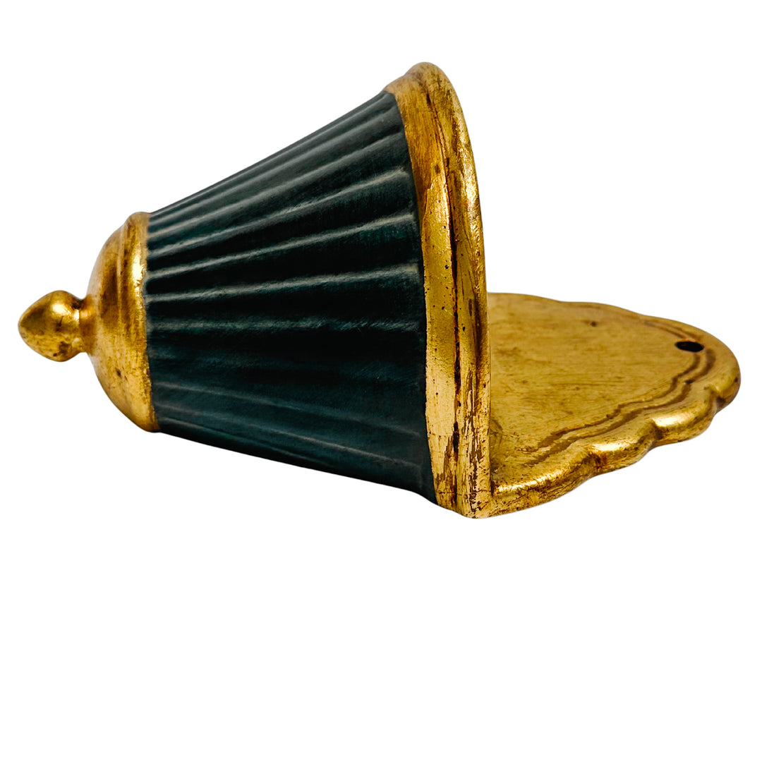 Pair of Italian Neoclassical Painted and Parcel-Gilt Fluted Wall Pockets