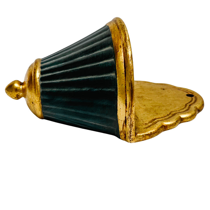 Pair of Italian Neoclassical Painted and Parcel-Gilt Fluted Wall Pockets