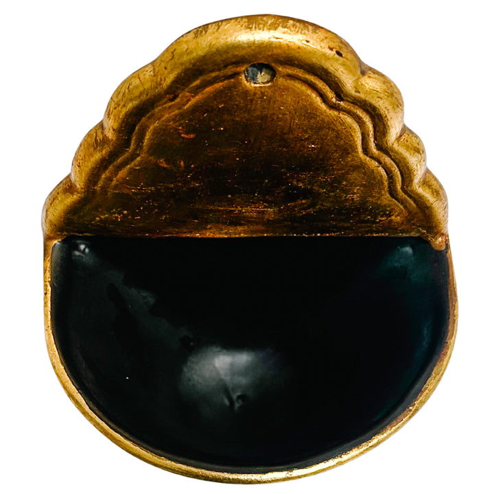 Pair of Italian Neoclassical Painted and Parcel-Gilt Fluted Wall Pockets