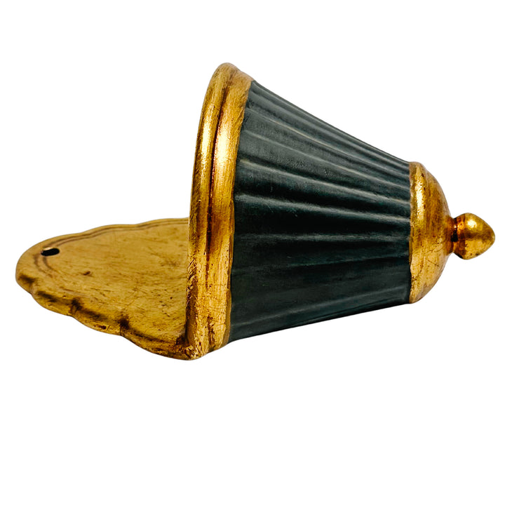 Pair of Italian Neoclassical Painted and Parcel-Gilt Fluted Wall Pockets